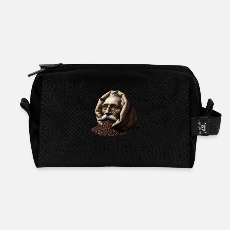 Mann in Kaffeebohnen - Recycelte Kulturtasche - Schwarz