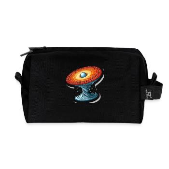 Mathematical Rotating Universe - Recycled Toiletry Zip Bag - black - Front