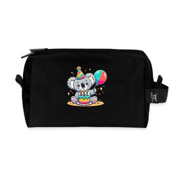 Koala Kid Celebrating Birthday - Recycelte Kulturtasche - Schwarz - Vorne