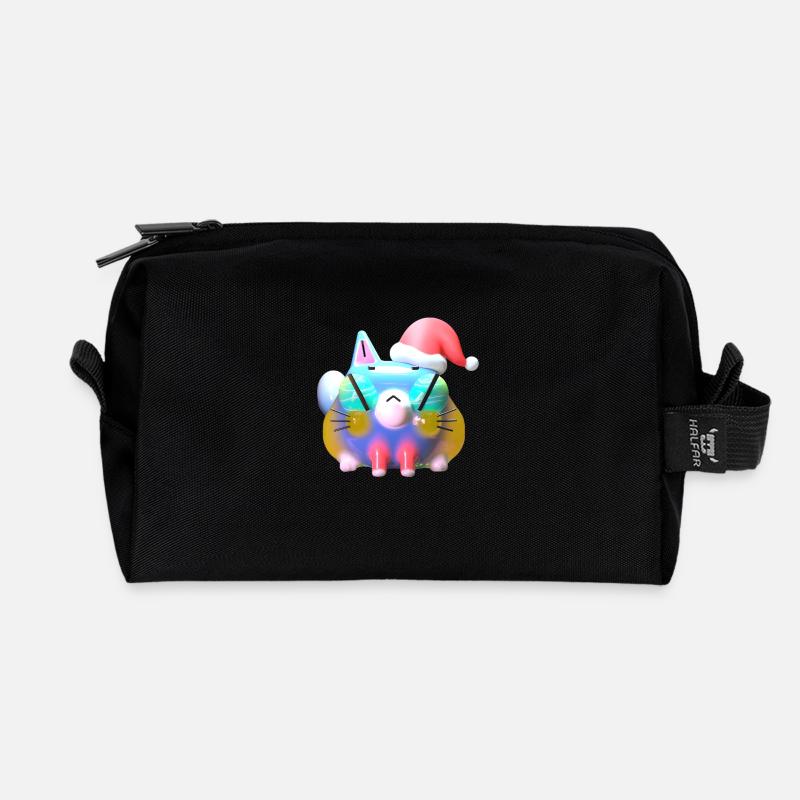 Miaui Christmas! - Recycelte Kulturtasche - Schwarz