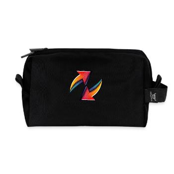 Arrows - Recycled Toiletry Zip Bag - black - Front