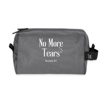 No More Tears – Revelation 21:4 - Recycled Toiletry Zip Bag - anthracite - Front