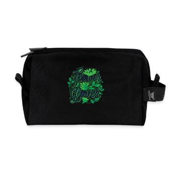 Amateur de fleurs Coloré Floral Design texte Art - Trousse de toilette en tissu recyclé - noir - Devant
