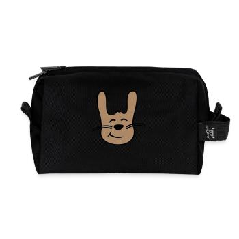 Bunny Rabbit Bunny Cartoon Small Animal Cute - Recycled Toiletry Zip Bag - black - Front