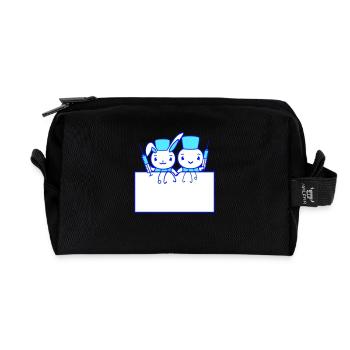 Bunny Bird Chick Doctor Seringue Équipe 2 Amis Équipage - Trousse de toilette en tissu recyclé - noir - Devant