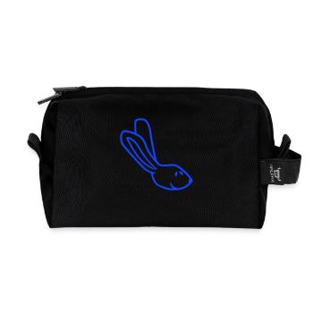 Hase Kaninchen Häschen Cartoon Kleintier niedlich - Recycelte Kulturtasche - Schwarz - Vorne