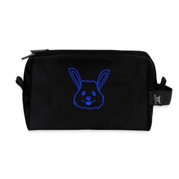 Hase Kaninchen Häschen Cartoon Kleintier niedlich - Recycelte Kulturtasche - Schwarz - Vorne