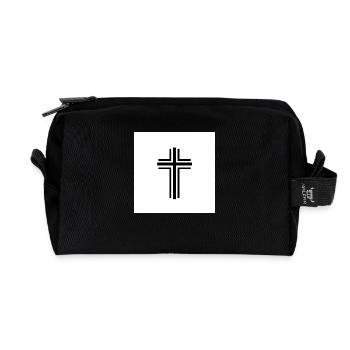 Das Kreuz – Symbol des Glaubens und der Hoffnung - Recycelte Kulturtasche - Schwarz - Vorne