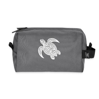 Turtle Spell Mystical Tribal Turtle - Recycled Toiletry Zip Bag - anthracite - Front