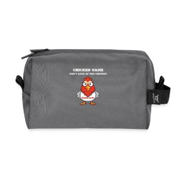 Chicken game weiss - Recycelte Kulturtasche - Anthrazit - Vorne