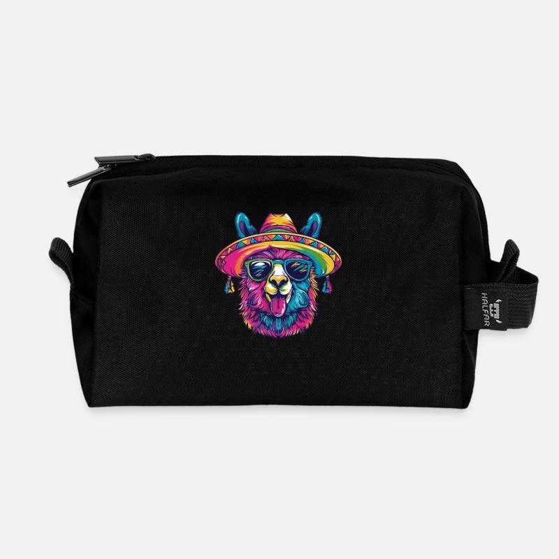 Alpaka Llama Lustig Sombrero - Recycelte Kulturtasche - Schwarz