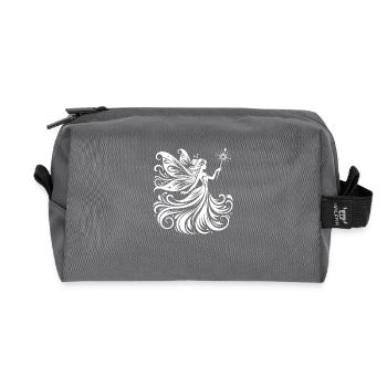Fairytale-style fairy with enchanting detail - Recycled Toiletry Zip Bag - anthracite - Front