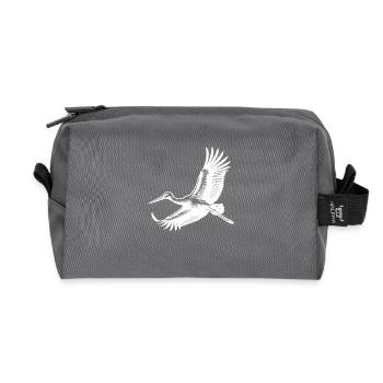 Eleganter Storchen Vogel im Flug - Recycelte Kulturtasche - Anthrazit - Vorne