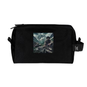 Wilderness survival - Recycled Toiletry Zip Bag - black - Front