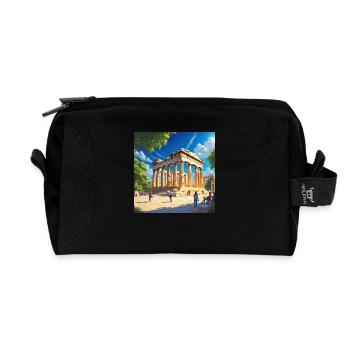 Parthenon - Recycled Toiletry Zip Bag - black - Front