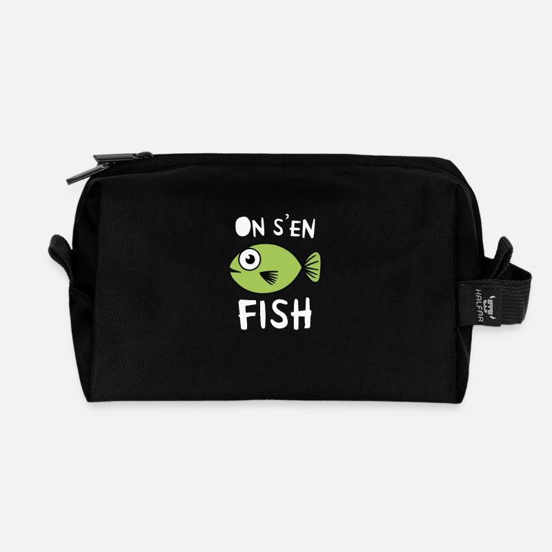 Fisch, den wir fischen - Recycelte Kulturtasche - Schwarz