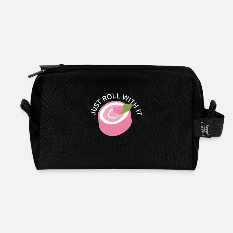 Just Roll With It - Recycled Toiletry Zip Bag - black