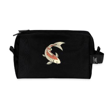 Koi Karpfen – Japanischer Glücksbringer - Recycelte Kulturtasche - Schwarz - Vorne