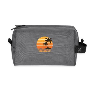 Vintage Tropic Vibes - Recycled Toiletry Zip Bag - anthracite - Front