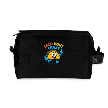 Taco Bout Crazy – Funny Angry Taco - Recycled Toiletry Zip Bag - black - Front