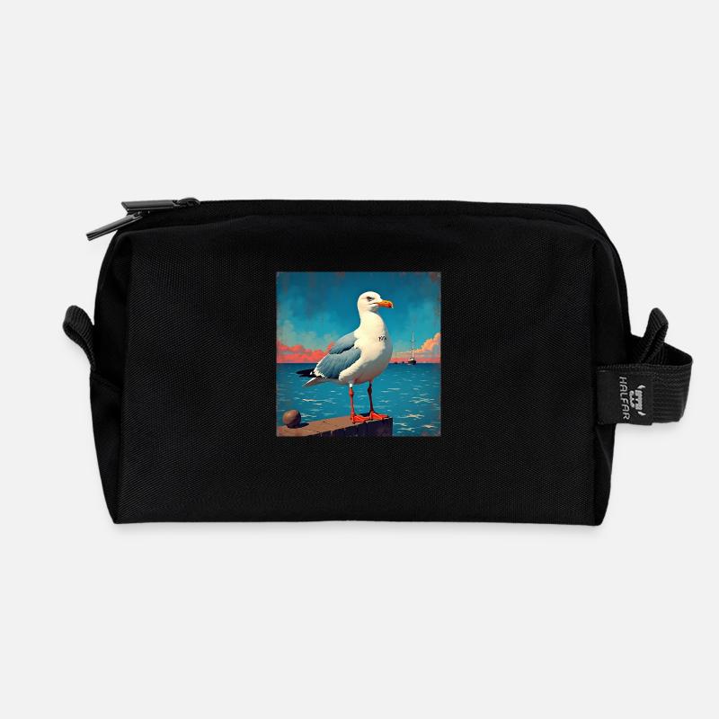 Moin, schönen Tag - Recycelte Kulturtasche - Schwarz
