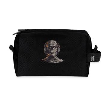 Mummy with headphones - Recycled Toiletry Zip Bag - black - Front