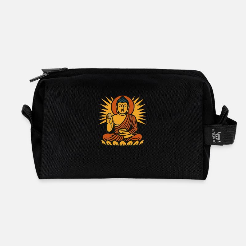 Buddha - Recycled Toiletry Zip Bag - black