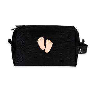 Sweet Baby Feet - Petites traces, grand amour - Trousse de toilette en tissu recyclé - noir - Devant
