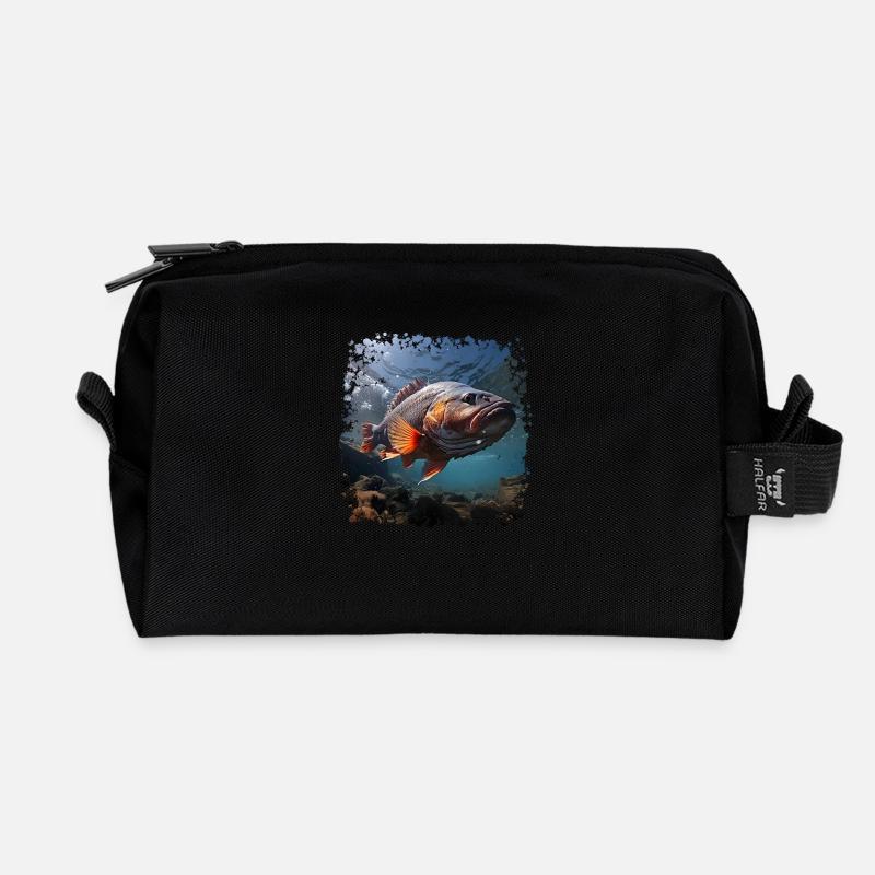 Ein kapitaler Barsch - Recycelte Kulturtasche - Schwarz