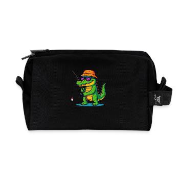 Pêche au crocodile - Trousse de toilette en tissu recyclé - noir - Devant