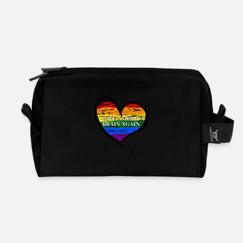 Give America Brain Again Rainbow LGBTQ - Recycelte Kulturtasche - Schwarz