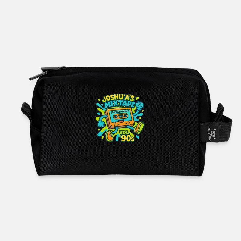 Joshua's Mixtape Vol. 90s - Recycled Toiletry Zip Bag - black