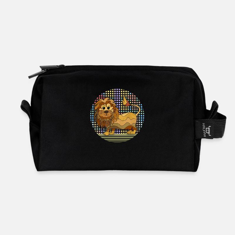 Löwe - Recycelte Kulturtasche - Schwarz