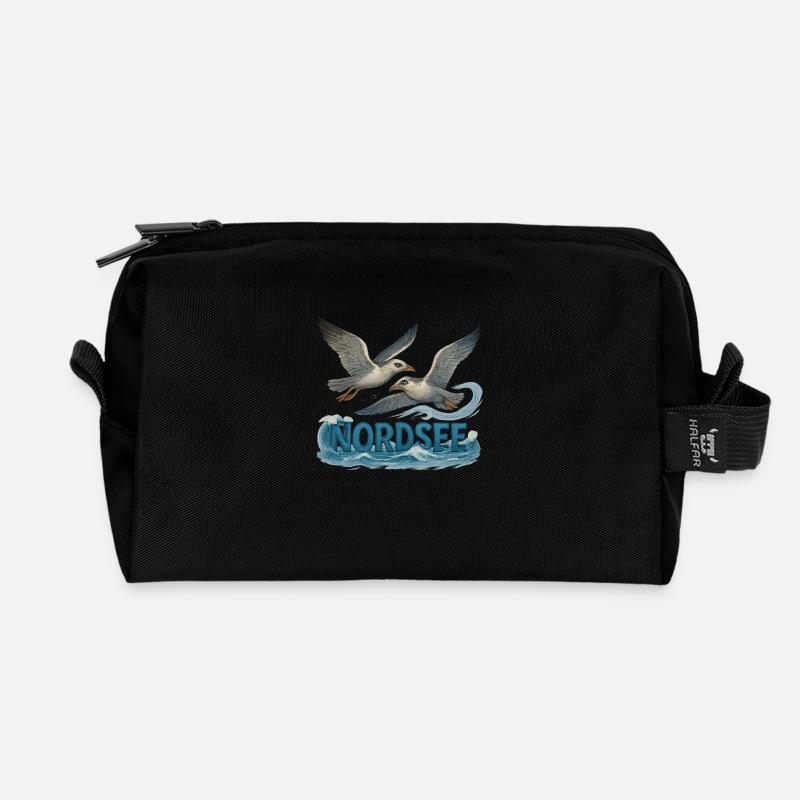 Nordsee - Recycelte Kulturtasche - Schwarz