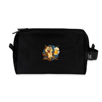 Voll wie ne Eule - Recycelte Kulturtasche - Schwarz - Vorne