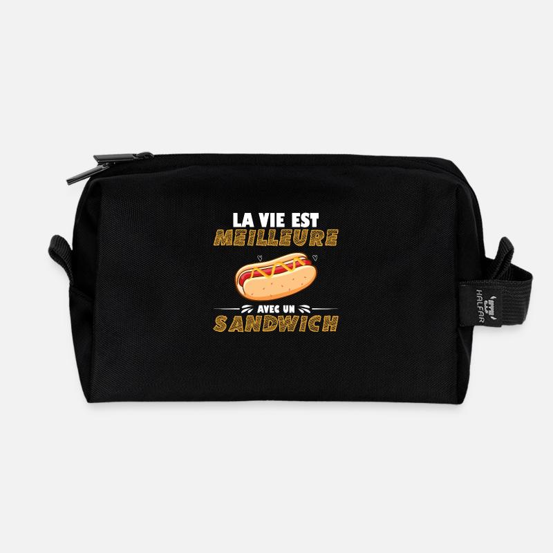Sandwich-Humor - Recycelte Kulturtasche - Schwarz