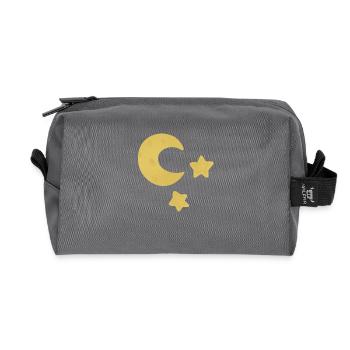 Mond und Sterne - Recycelte Kulturtasche - Anthrazit - Vorne