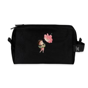 Zauberhafte Fee mit Pfingstrose - Recycelte Kulturtasche - Schwarz - Vorne