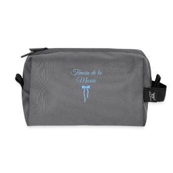 Bride's Witness Blue Bow - Recycled Toiletry Zip Bag - anthracite - Front