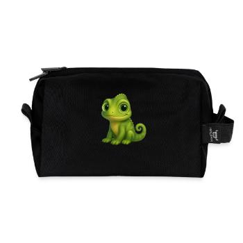 Chameleon – colourful and enchanting - Recycled Toiletry Zip Bag - black - Front
