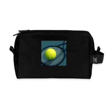 Sports - Tennis, raquette et balle - Trousse de toilette en tissu recyclé - noir - Devant