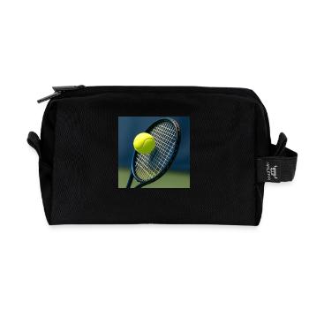 Sports - Tennis, raquette et balle - Trousse de toilette en tissu recyclé - noir - Devant