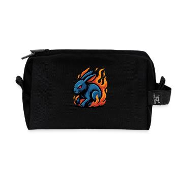 Rabbit – Moon Runner | Urban Zodiac Mascot - Recycled Toiletry Zip Bag - black - Front