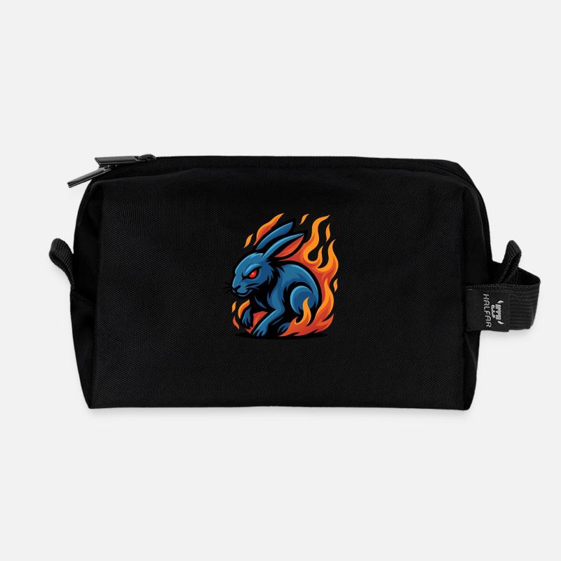 Hase – Moon Runner | Urbanes Zodiac-Maskottchen - Recycelte Kulturtasche - Schwarz