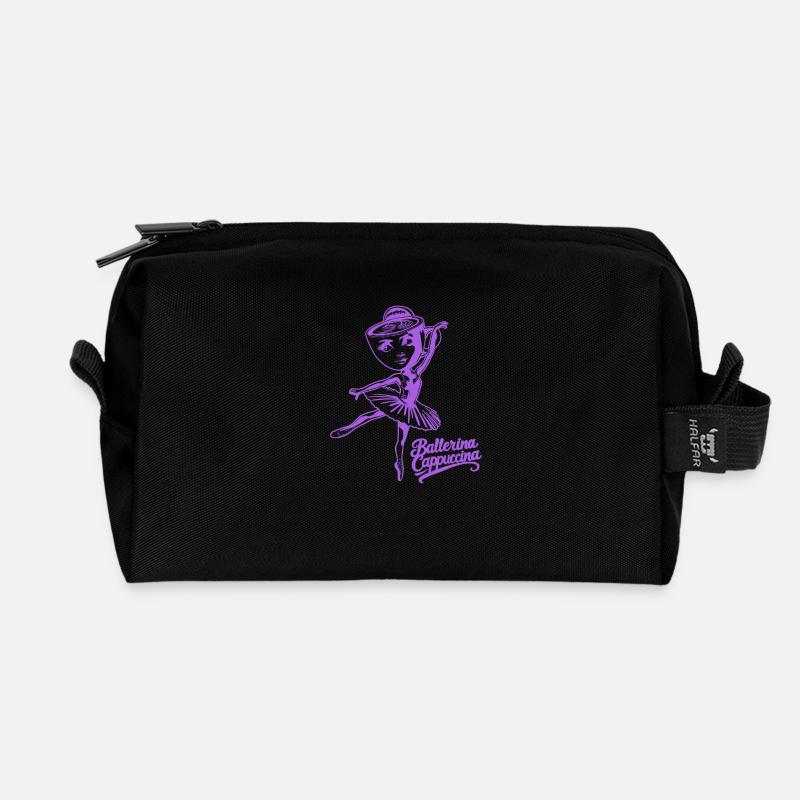 Ballerina Cappuccina - Lila - Recycelte Kulturtasche - Schwarz