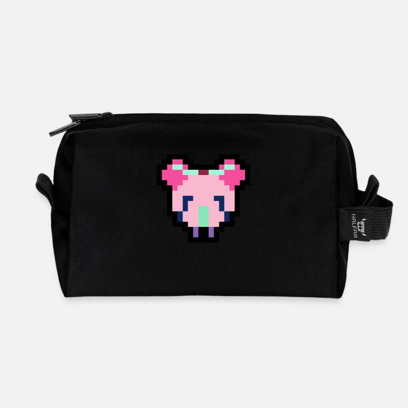 Pixel Maus - Recycelte Kulturtasche - Schwarz
