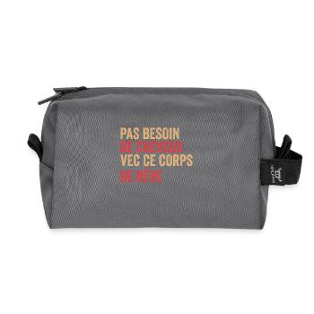 Pas besoin de cheveux avec ce corps de rêve - Trousse de toilette en tissu recyclé - anthracite - Devant