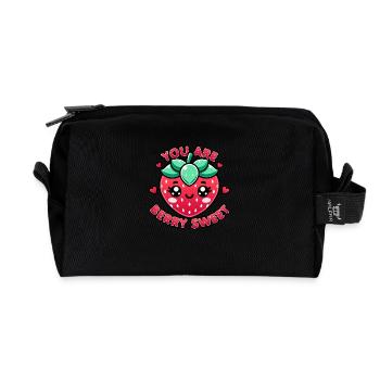 Kawaii Chibi Fraise Vous Êtes Baie Doux Drôle - Trousse de toilette en tissu recyclé - noir - Devant