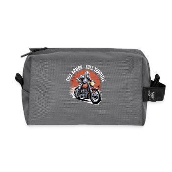 Full Armor Full Throttle Christian Biker - Recycled Toiletry Zip Bag - anthracite - Front