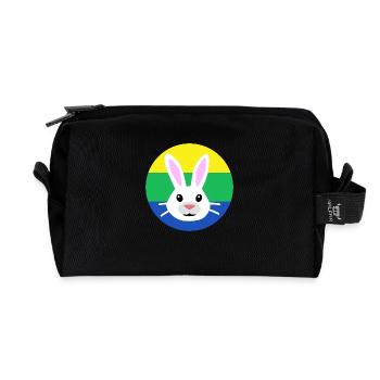 Hase Gesicht Flagge | ~NU-Beziehungen | Vektor - Recycelte Kulturtasche - Schwarz - Vorne